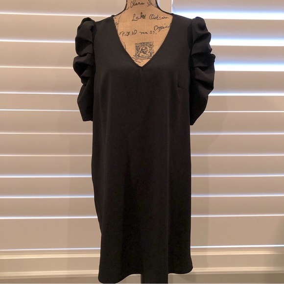 torrid Dresses & Skirts - Torrid Black LBD Puff Sleeve V-neck Dress 2 2X 18 20